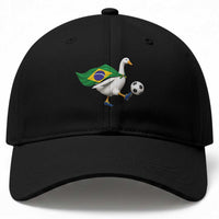 Brazil Soccer Goose Baseball Cap Brazilian Flag Patriotic Football Fan Graphic
