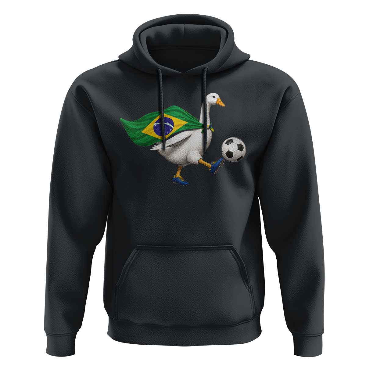 Brazil Soccer Goose Hoodie Brazilian Flag Patriotic Football Fan Graphic