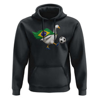 Brazil Soccer Goose Hoodie Brazilian Flag Patriotic Football Fan Graphic