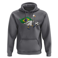 Brazil Soccer Goose Hoodie Brazilian Flag Patriotic Football Fan Graphic