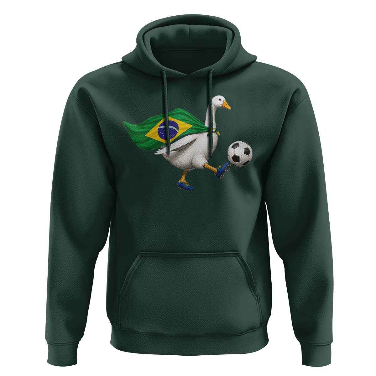 Brazil Soccer Goose Hoodie Brazilian Flag Patriotic Football Fan Graphic