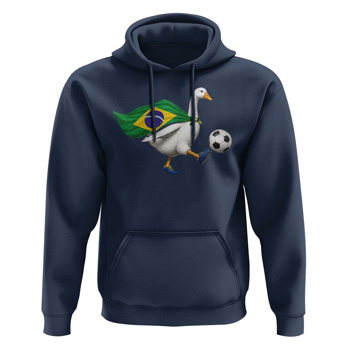 Brazil Soccer Goose Hoodie Brazilian Flag Patriotic Football Fan Graphic