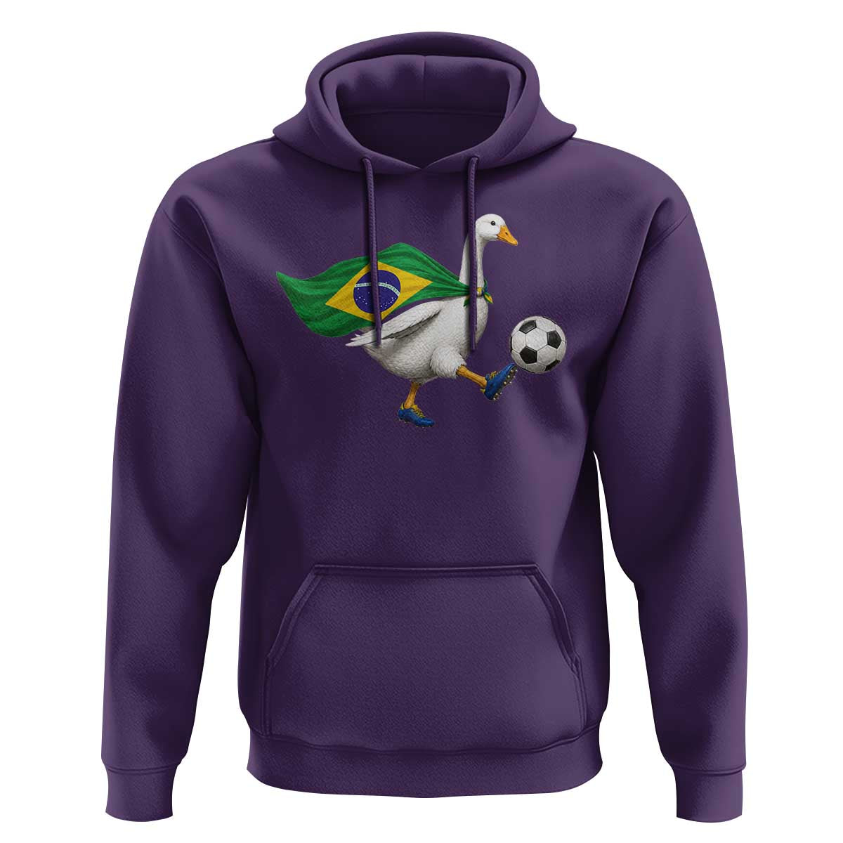 Brazil Soccer Goose Hoodie Brazilian Flag Patriotic Football Fan Graphic