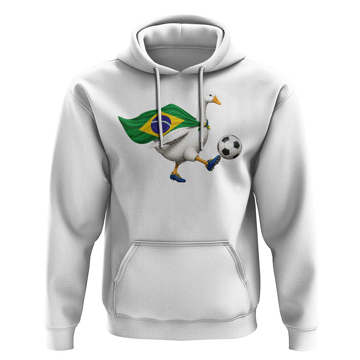 Brazil Soccer Goose Hoodie Brazilian Flag Patriotic Football Fan Graphic