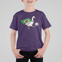 Brazil Soccer Goose T Shirt For Kid Brazilian Flag Patriotic Football Fan Graphic