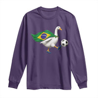 Brazil Soccer Goose Long Sleeve Shirt Brazilian Flag Patriotic Football Fan Graphic