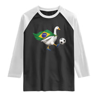 Brazil Soccer Goose Raglan Shirt Brazilian Flag Patriotic Football Fan Graphic