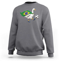 Brazil Soccer Goose Sweatshirt Brazilian Flag Patriotic Football Fan Graphic