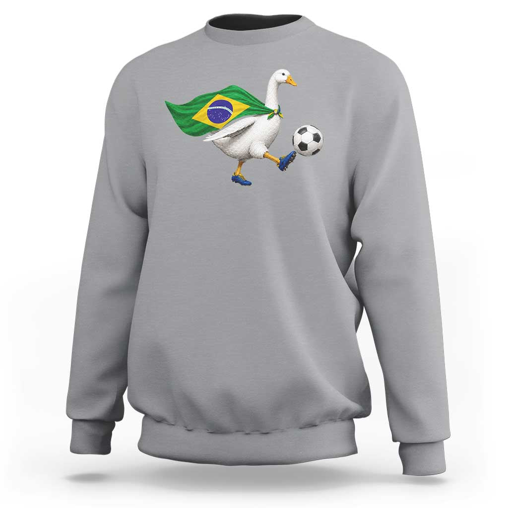 Brazil Soccer Goose Sweatshirt Brazilian Flag Patriotic Football Fan Graphic