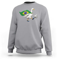 Brazil Soccer Goose Sweatshirt Brazilian Flag Patriotic Football Fan Graphic