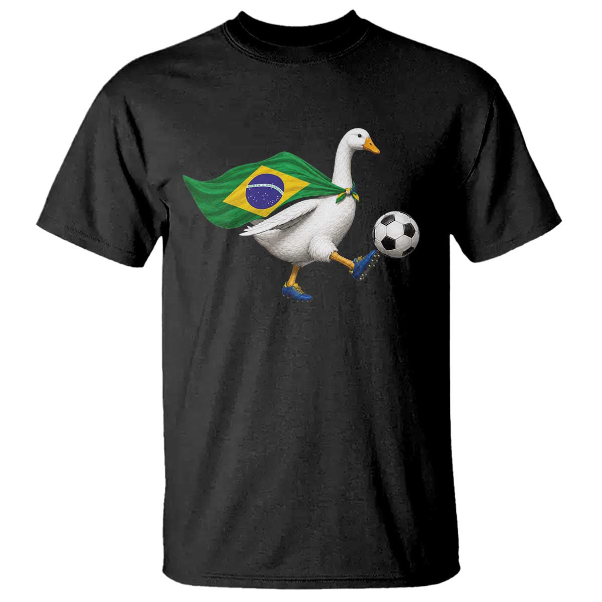 Brazil Soccer Goose T Shirt Brazilian Flag Patriotic Football Fan Graphic