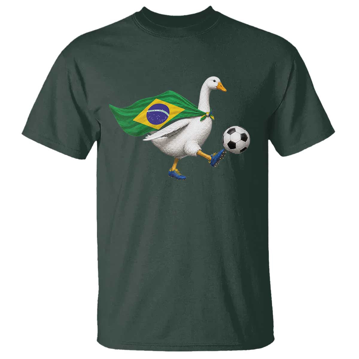 Brazil Soccer Goose T Shirt Brazilian Flag Patriotic Football Fan Graphic