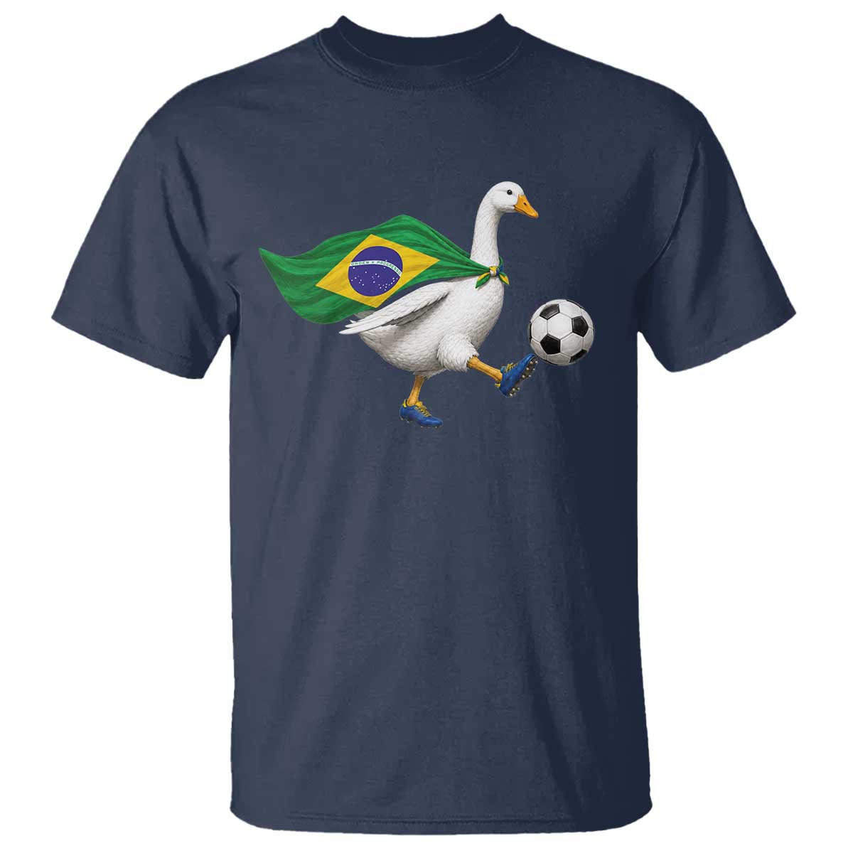 Brazil Soccer Goose T Shirt Brazilian Flag Patriotic Football Fan Graphic