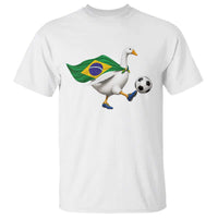 Brazil Soccer Goose T Shirt Brazilian Flag Patriotic Football Fan Graphic