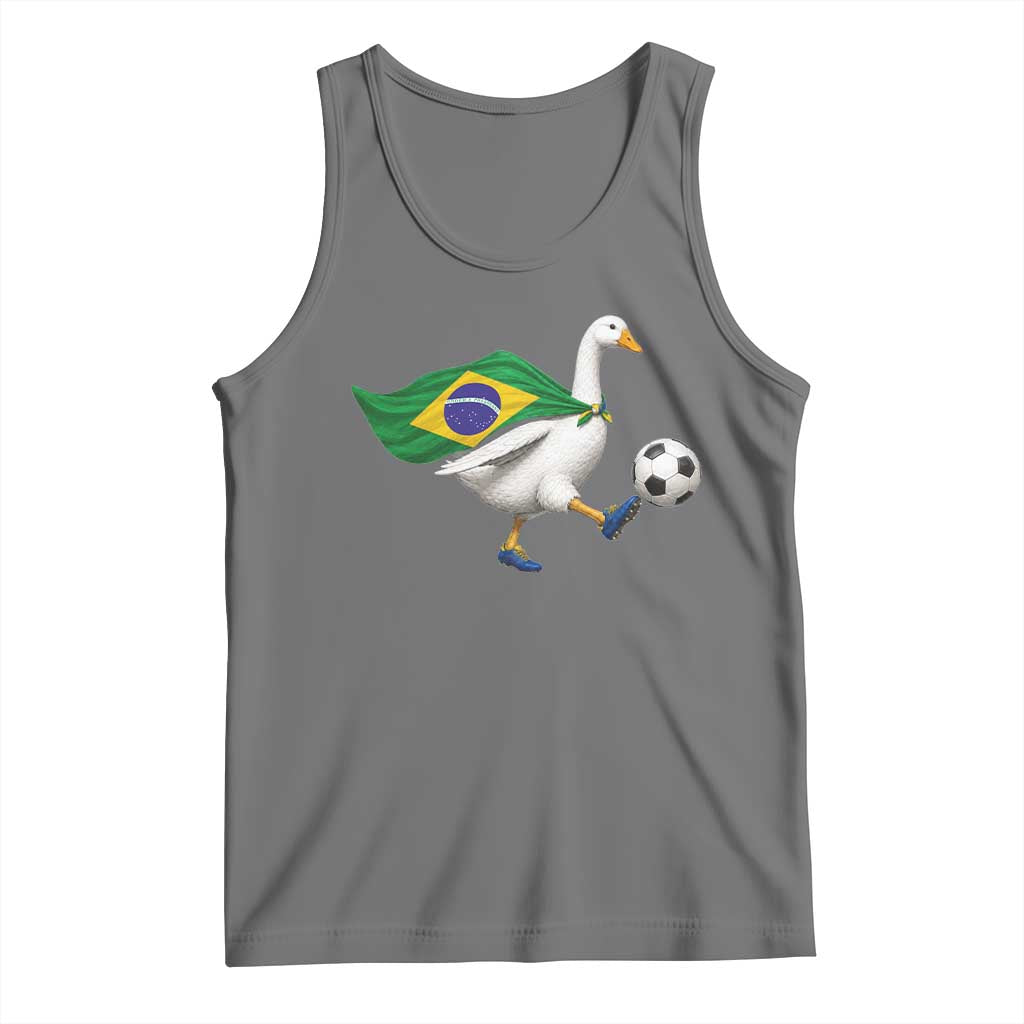 Brazil Soccer Goose Tank Top Brazilian Flag Patriotic Football Fan Graphic
