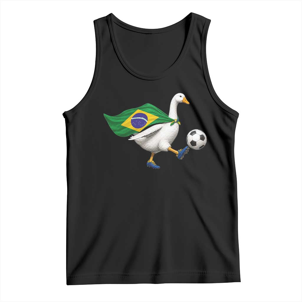 Brazil Soccer Goose Tank Top Brazilian Flag Patriotic Football Fan Graphic