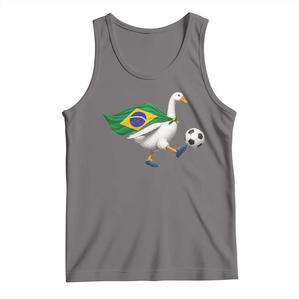 Brazil Soccer Goose Tank Top Brazilian Flag Patriotic Football Fan Graphic