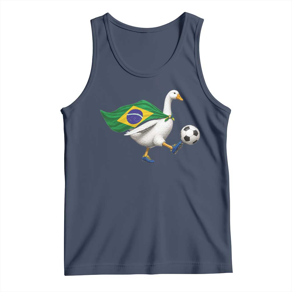 Brazil Soccer Goose Tank Top Brazilian Flag Patriotic Football Fan Graphic