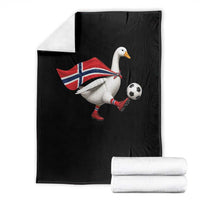 Norway Soccer Goose Throw Blanket Norwegian Flag Patriotic Football Fan Graphic