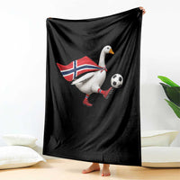 Norway Soccer Goose Throw Blanket Norwegian Flag Patriotic Football Fan Graphic