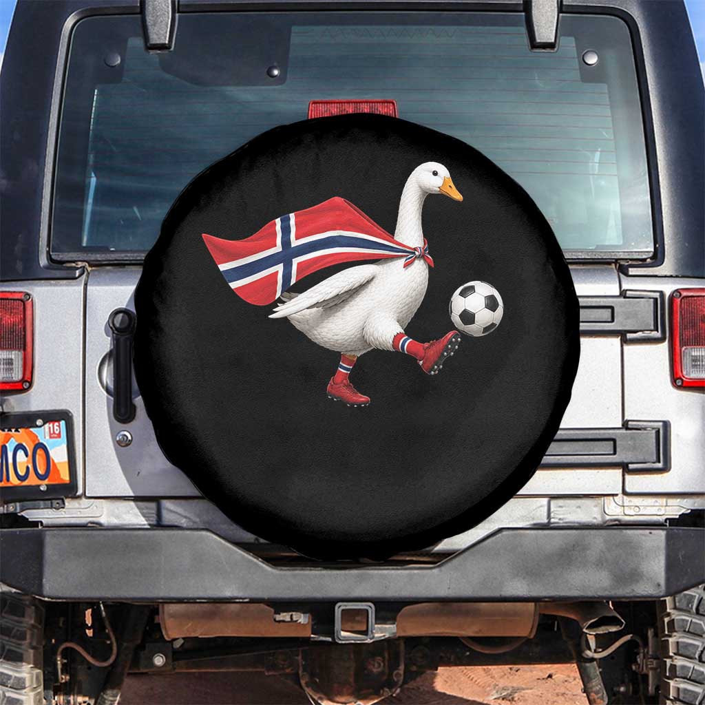 Norway Soccer Goose Spare Tire Cover Norwegian Flag Patriotic Football Fan Graphic
