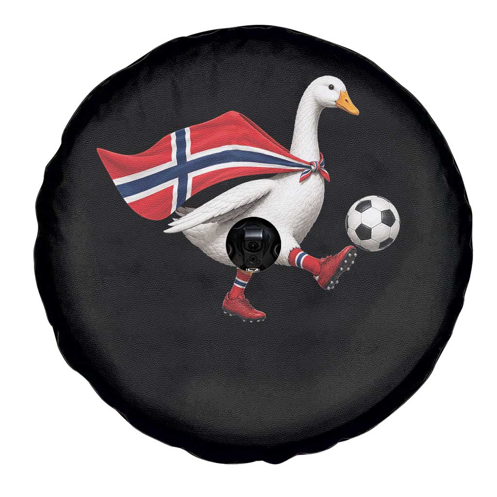 Norway Soccer Goose Spare Tire Cover Norwegian Flag Patriotic Football Fan Graphic