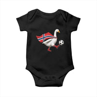 Norway Soccer Goose Baby Onesie Norwegian Flag Patriotic Football Fan Graphic