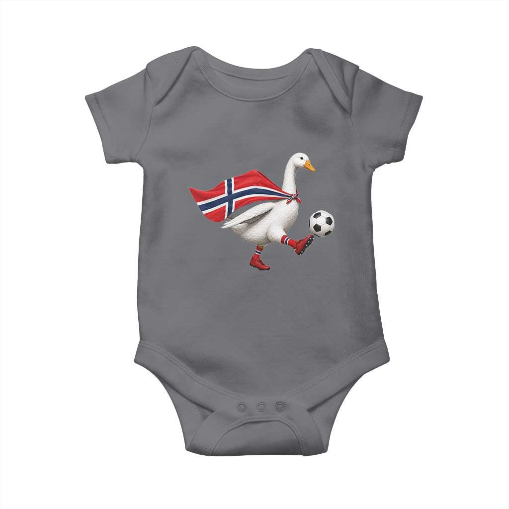 Norway Soccer Goose Baby Onesie Norwegian Flag Patriotic Football Fan Graphic