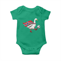 Norway Soccer Goose Baby Onesie Norwegian Flag Patriotic Football Fan Graphic