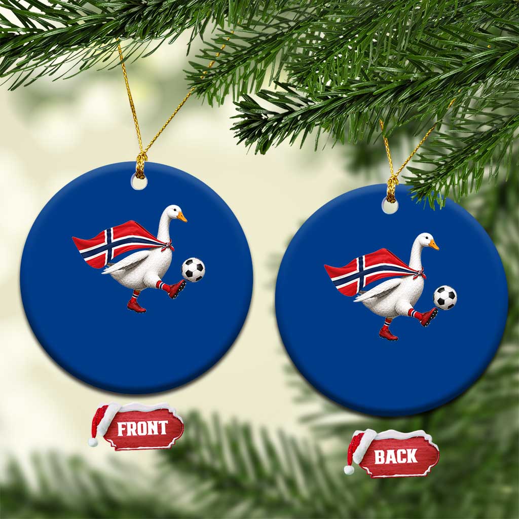 Norway Soccer Goose Ceramic Ornament Norwegian Flag Patriotic Football Fan Graphic