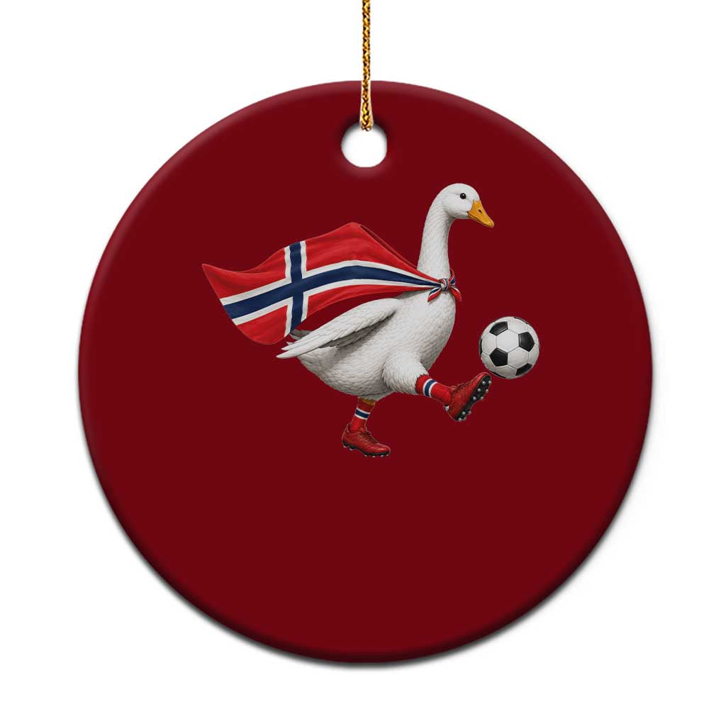 Norway Soccer Goose Ceramic Ornament Norwegian Flag Patriotic Football Fan Graphic