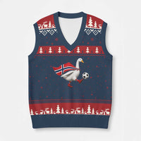 Norway Soccer Goose V-Neck Knit Sweater Vest Norwegian Flag Patriotic Football Fan Graphic
