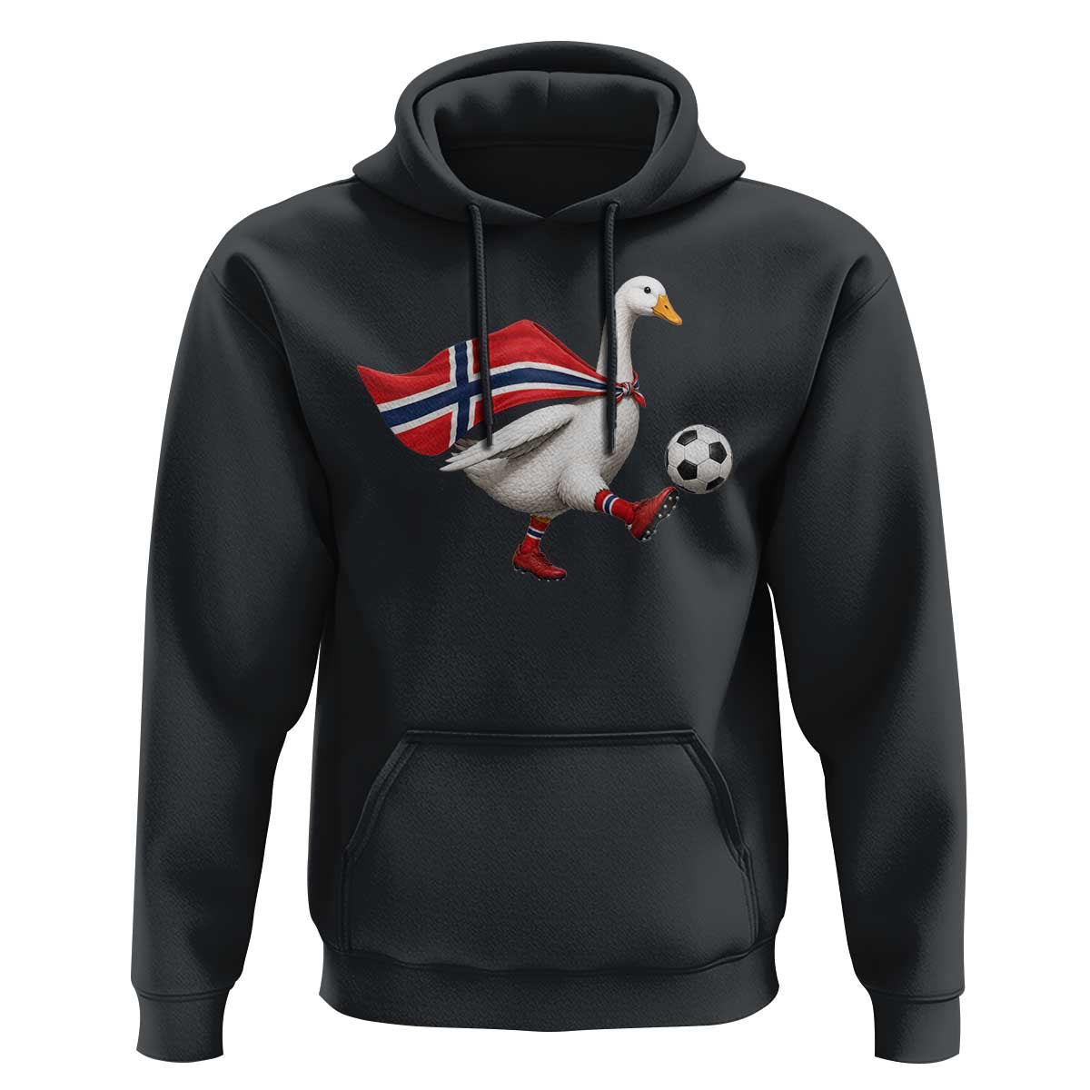 Norway Soccer Goose Hoodie Norwegian Flag Patriotic Football Fan Graphic