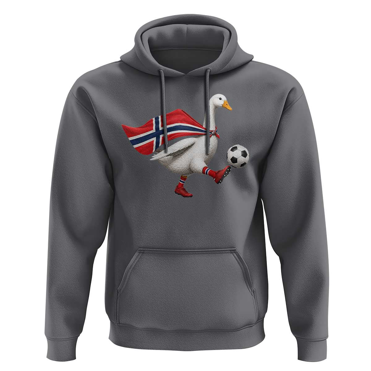 Norway Soccer Goose Hoodie Norwegian Flag Patriotic Football Fan Graphic