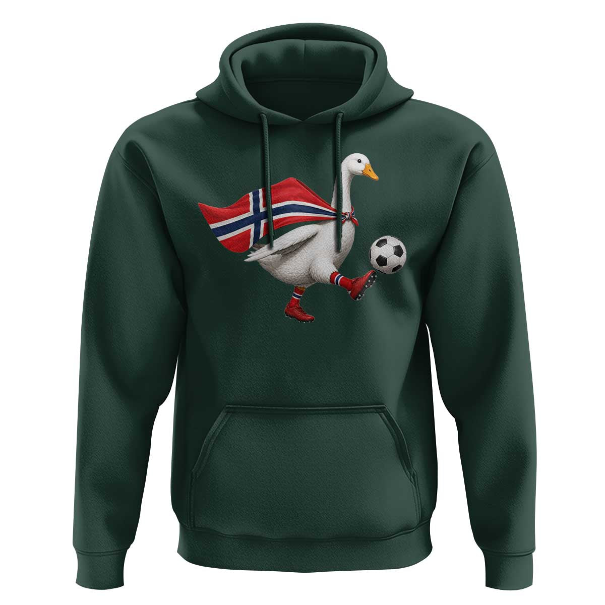 Norway Soccer Goose Hoodie Norwegian Flag Patriotic Football Fan Graphic