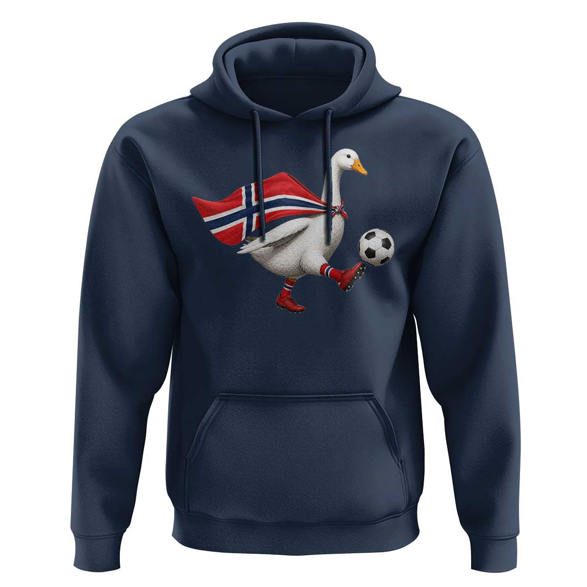 Norway Soccer Goose Hoodie Norwegian Flag Patriotic Football Fan Graphic