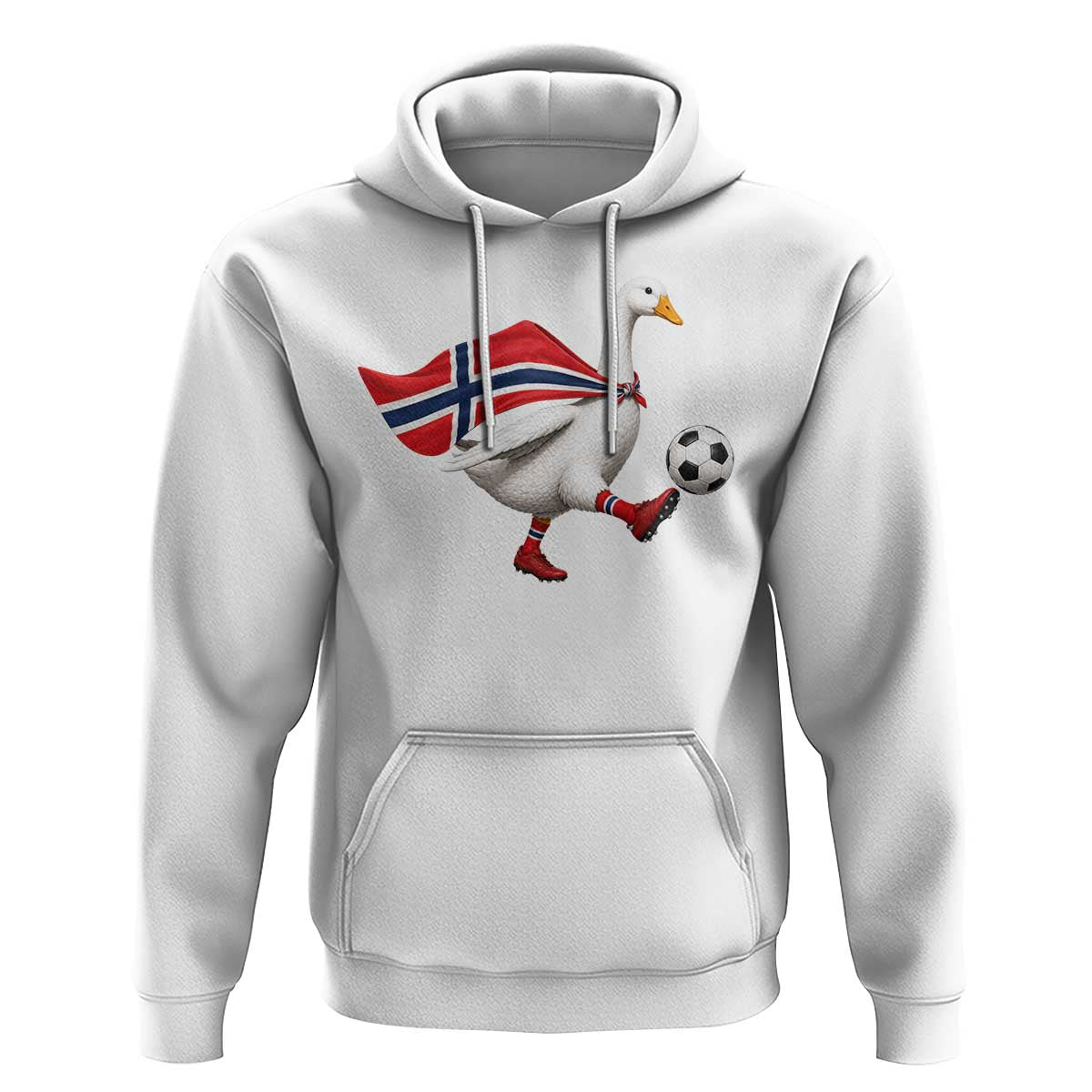 Norway Soccer Goose Hoodie Norwegian Flag Patriotic Football Fan Graphic