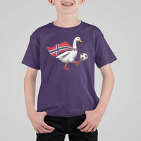 Norway Soccer Goose T Shirt For Kid Norwegian Flag Patriotic Football Fan Graphic