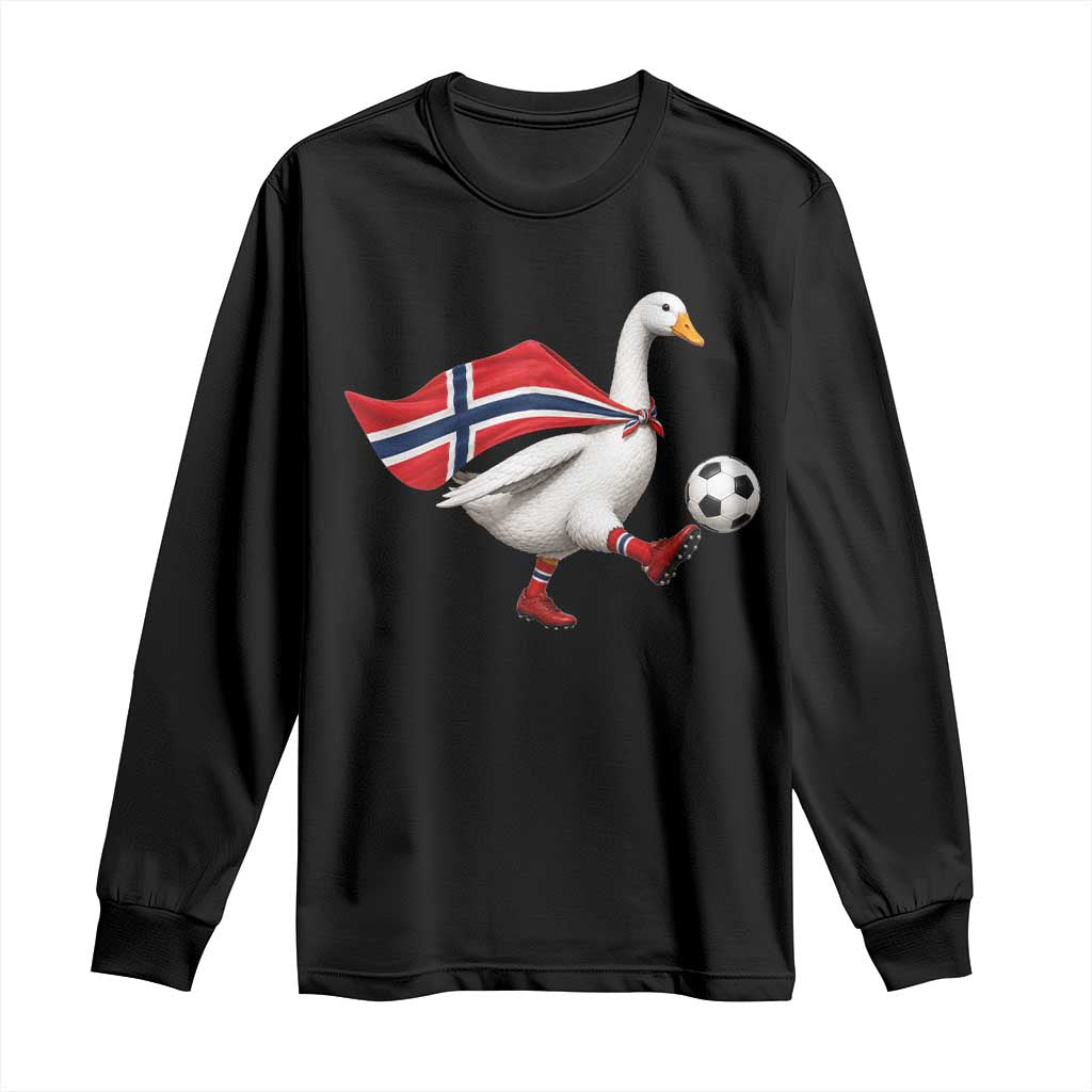 Norway Soccer Goose Long Sleeve Shirt Norwegian Flag Patriotic Football Fan Graphic