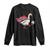 Norway Soccer Goose Long Sleeve Shirt Norwegian Flag Patriotic Football Fan Graphic