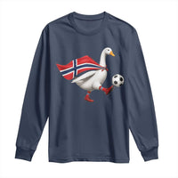 Norway Soccer Goose Long Sleeve Shirt Norwegian Flag Patriotic Football Fan Graphic