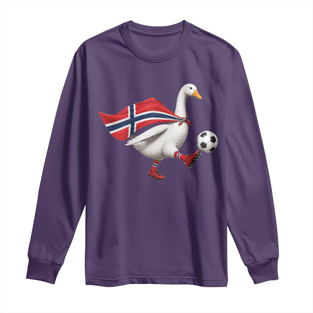 Norway Soccer Goose Long Sleeve Shirt Norwegian Flag Patriotic Football Fan Graphic