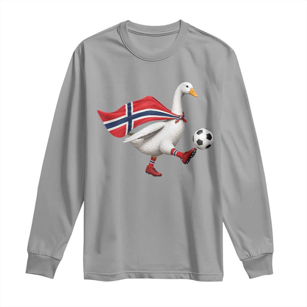 Norway Soccer Goose Long Sleeve Shirt Norwegian Flag Patriotic Football Fan Graphic