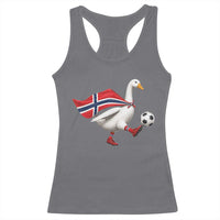 Norway Soccer Goose Racerback Tank Top Norwegian Flag Patriotic Football Fan Graphic