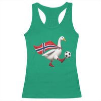 Norway Soccer Goose Racerback Tank Top Norwegian Flag Patriotic Football Fan Graphic