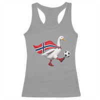 Norway Soccer Goose Racerback Tank Top Norwegian Flag Patriotic Football Fan Graphic