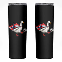 Norway Soccer Goose Skinny Tumbler Norwegian Flag Patriotic Football Fan Graphic