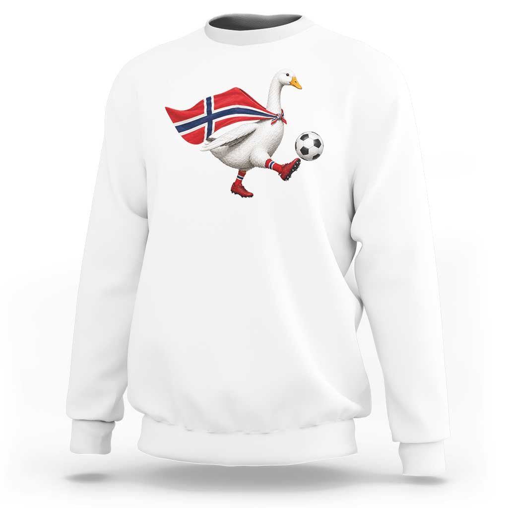 Norway Soccer Goose Sweatshirt Norwegian Flag Patriotic Football Fan Graphic