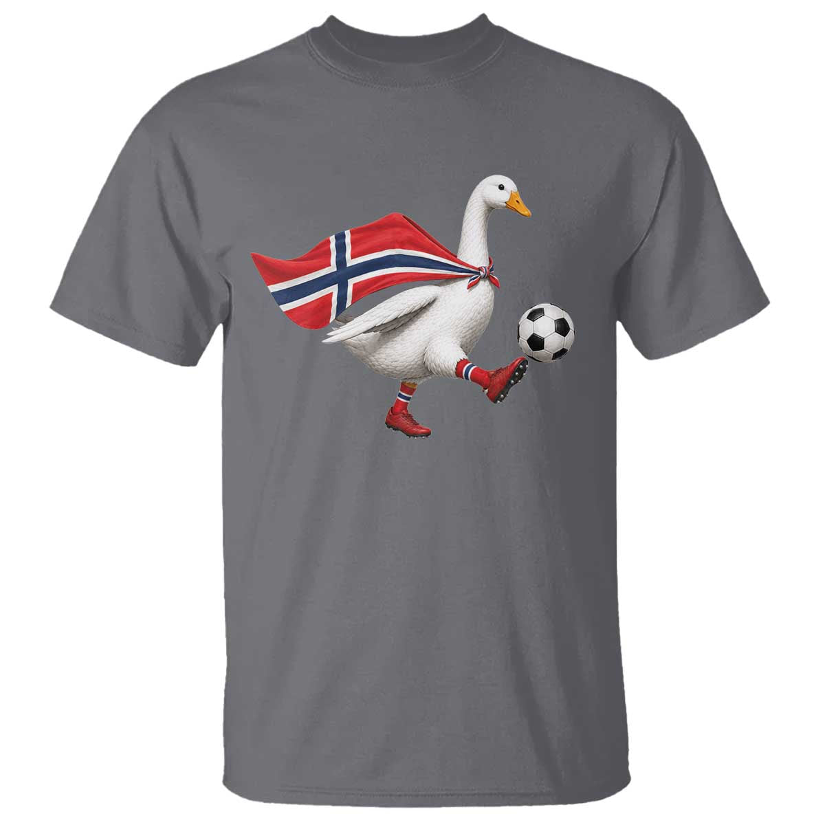 Norway Soccer Goose T Shirt Norwegian Flag Patriotic Football Fan Graphic