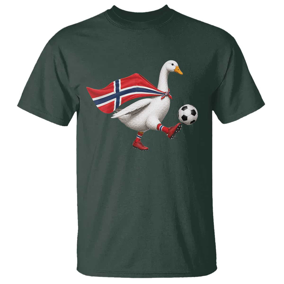 Norway Soccer Goose T Shirt Norwegian Flag Patriotic Football Fan Graphic